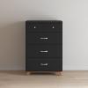 Child Craft SOHO 4 Drawer Chest for Nursery or Bedroom, Plenty of Storage, Anti-Tip Kit Included to Prevent Tipping, Non-Toxic, Baby Safe Finish (Dusty Heather)(Ebony)