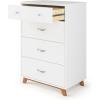 Child Craft SOHO 4 Drawer Chest for Nursery or Bedroom, Plenty of Storage, Anti-Tip Kit Included to Prevent Tipping, Non-Toxic, Baby Safe Finish (Dusty Heather)(White/Natural)
