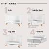 Child Craft SOHO 4-in-1 Convertible Crib, Baby Crib Converts to Day Bed, Toddler Bed and Full Size Bed, 3 Adjustable Mattress Positions, Non-Toxic, Baby Safe Finish (White/Natural)