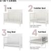 Child Craft Woodland 4-in-1 Convertible Crib, Baby Crib Converts to Day Bed, Toddler Bed and Full Size Bed, 3 Adjustable Mattress Positions, Non-Toxic, Baby Safe Finish (Brushed Cotton)