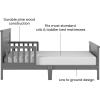 Child Craft Woodland Flat Top Toddler Bed for Kids with Guard Rails, Low to Ground Design, Made of Pinewood, Featuring Clean Lines to Match Any Décor (Brushed Pebble)(Brushed Pebble)