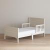Child Craft Woodland Flat Top Toddler Bed for Kids with Guard Rails, Low to Ground Design, Made of Pinewood, Featuring Clean Lines to Match Any Décor (Brushed Pebble)(Brushed Cotton)