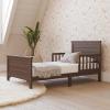 Child Craft Woodland Flat Top Toddler Bed for Kids with Guard Rails, Low to Ground Design, Made of Pinewood, Featuring Clean Lines to Match Any Décor (Brushed Pebble)(Brushed Truffle)