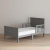 Child Craft Woodland Flat Top Toddler Bed for Kids with Guard Rails, Low to Ground Design, Made of Pinewood, Featuring Clean Lines to Match Any Décor (Brushed Pebble)(Brushed Pebble)