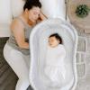 HALO BassiNest Fitted Sheet – 100% Cotton, Soft and Breathable Bassinet Sheet for Babies, 30” x 16” Pre-Shrunk Sheet, Pebble(Plume)