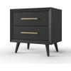 Child Craft Cranbrook 2 Drawer Nightstand for Nursery or Bedroom, Large Storage Drawers, Made of Sturdy Pinewood, Non-Toxic, Baby Safe Finish (Ebony)(Ebony Black)