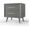 Child Craft Cranbrook 2 Drawer Nightstand for Nursery or Bedroom, Large Storage Drawers, Made of Sturdy Pinewood, Non-Toxic, Baby Safe Finish (Ebony)(Lunar Gray)
