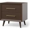 Child Craft Cranbrook 2 Drawer Nightstand for Nursery or Bedroom, Large Storage Drawers, Made of Sturdy Pinewood, Non-Toxic, Baby Safe Finish (Ebony)(Toasted Chestnut Brown)