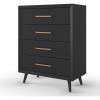 Child Craft Cranbrook 4 Drawer Dresser for Nursery or Bedroom, Plenty of Storage, Anti-Tip Kit Included to Prevent Tipping, Non-Toxic, Baby Safe Finish (Lunar Gray)(Ebony Black)