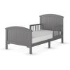Child Craft Hampton Arch Top Toddler Bed for Kids with Guard Rails, Low to Ground Design, Made of Pinewood, Featuring Clean Lines to Match Any Décor (Matte White)(Cool Gray)