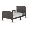 Child Craft Hampton Arch Top Toddler Bed for Kids with Guard Rails, Low to Ground Design, Made of Pinewood, Featuring Clean Lines to Match Any Décor (Matte White)(Dapper Gray)