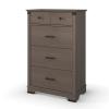 Child Craft Redmond 4 Drawer Chest for Nursery or Bedroom, Plenty of Storage, Anti-Tip Kit Included to Prevent Tipping, Non-Toxic, Baby Safe Finish (Coach Cherry)(Grey)