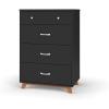 Child Craft SOHO 4 Drawer Chest for Nursery or Bedroom, Plenty of Storage, Anti-Tip Kit Included to Prevent Tipping, Non-Toxic, Baby Safe Finish (Dusty Heather)(Ebony)