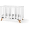 Child Craft SOHO 4-in-1 Convertible Crib, Baby Crib Converts to Day Bed, Toddler Bed and Full Size Bed, 3 Adjustable Mattress Positions, Non-Toxic, Baby Safe Finish (White/Natural)