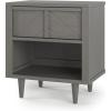 Child Craft Surrey Hill 1 Drawer Nightstand for Nursery or Bedroom, Large Storage Drawer, Made of Sturdy Pinewood, Non-Toxic, Baby Safe Finish (Toasted Chestnut)(Lunar Gray)