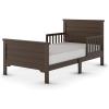 Child Craft Woodland Flat Top Toddler Bed for Kids with Guard Rails, Low to Ground Design, Made of Pinewood, Featuring Clean Lines to Match Any Décor (Brushed Pebble)(Brushed Truffle)