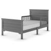 Child Craft Woodland Flat Top Toddler Bed for Kids with Guard Rails, Low to Ground Design, Made of Pinewood, Featuring Clean Lines to Match Any Décor (Brushed Pebble)(Brushed Pebble)