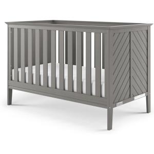 Child Craft Atwood 3-in-1 Euro Convertible Baby Crib, Wooden Nursery Furniture Converts to Daybed and Toddler Bed, 3 Mattress Height Adjustments, Non-Toxic Baby Safe Finish, Lunar Gray | 3-in-1, Baby Safe Finish, Non-Toxic, Adjustable