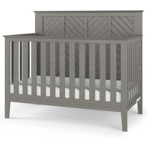 Child Craft Atwood 4-in-1 Convertible Baby Crib, Wooden Nursery Furniture Converts to Daybed, Toddler Bed and Full-Size Bed, 3 Mattress Height Adjustments, Non-Toxic Baby Safe Finish, Lunar Gray | 4-in-1 Crib, Baby Safe Finish, Non-Toxic, Adjustable(Lunar Gray)