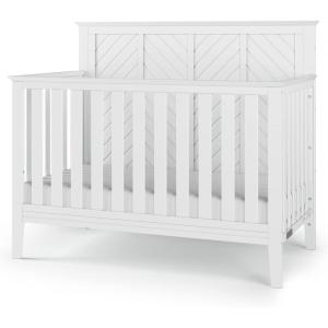Child Craft Atwood 4-in-1 Convertible Baby Crib, Wooden Nursery Furniture Converts to Daybed, Toddler Bed and Full-Size Bed, 3 Mattress Height Adjustments, Non-Toxic Baby Safe Finish, Lunar Gray | 4-in-1 Crib, Baby Safe Finish, Non-Toxic, Adjustable(Matte White)