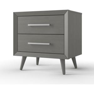Child Craft Cranbrook 2 Drawer Nightstand for Nursery or Bedroom, Large Storage Drawers, Made of Sturdy Pinewood, Non-Toxic, Baby Safe Finish (Ebony)(Lunar Gray)