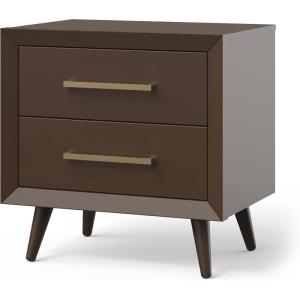 Child Craft Cranbrook 2 Drawer Nightstand for Nursery or Bedroom, Large Storage Drawers, Made of Sturdy Pinewood, Non-Toxic, Baby Safe Finish (Ebony)(Toasted Chestnut Brown)