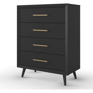 Child Craft Cranbrook 4 Drawer Dresser for Nursery or Bedroom, Plenty of Storage, Anti-Tip Kit Included to Prevent Tipping, Non-Toxic, Baby Safe Finish (Lunar Gray)(Ebony Black)