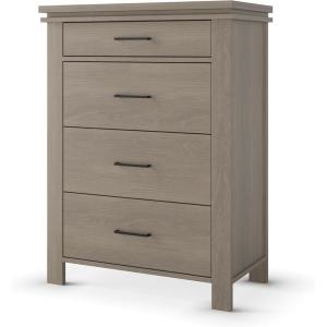 Child Craft Denman 4 Drawer Chest for Nursery or Bedroom, Plenty of Storage, Anti-Tip Kit Included to Prevent Tipping, Non-Toxic, Baby Safe Finish (Midnight Gray)(Crescent Gray)