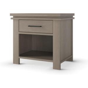 Child Craft Denman Nightstand with Drawer for Nursery or Bedroom, Large Storage Drawer, Made of Sturdy Pinewood, Non-Toxic, Baby Safe Finish (Midnight Gray)(Crescent Gray)