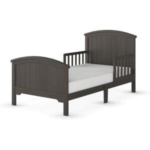 Child Craft Hampton Arch Top Toddler Bed for Kids with Guard Rails, Low to Ground Design, Made of Pinewood, Featuring Clean Lines to Match Any Décor (Matte White)(Dapper Gray)