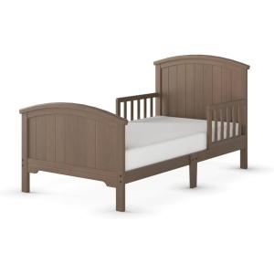 Child Craft Hampton Arch Top Toddler Bed for Kids with Guard Rails, Low to Ground Design, Made of Pinewood, Featuring Clean Lines to Match Any Décor (Matte White)(Dusty Heather)