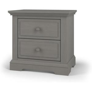 Child Craft Jordyn 2 Drawer Nightstand for Nursery or Bedroom, Large Storage Drawers, Made of Sturdy Pinewood, Non-Toxic, Baby Safe Finish (Lunar Gray)(Lunar Gray)