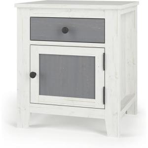 Child Craft Jordyn 2 Drawer Nightstand for Nursery or Bedroom, Large Storage Drawers, Made of Sturdy Pinewood, Non-Toxic, Baby Safe Finish (Lunar Gray)(White/Gray)