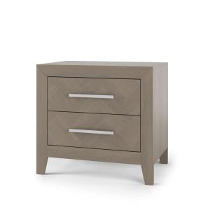 Child Craft Kieran 2 Drawer Nightstand for Nursery or Bedroom, Large Storage Drawers, Made of Sturdy Pinewood, Non-Toxic, Baby Safe Finish (Crescent Gray)(Grey)