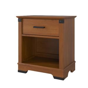 Child Craft Redmond 1 Drawer Nightstand for Nursery or Bedroom, Large Storage Drawer, Made of Sturdy Pinewood, Non-Toxic, Baby Safe Finish (Coach Cherry)(Brown)