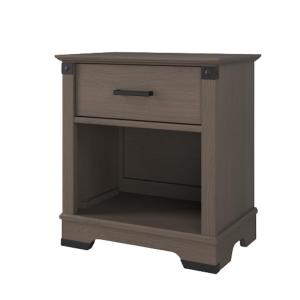 Child Craft Redmond 1 Drawer Nightstand for Nursery or Bedroom, Large Storage Drawer, Made of Sturdy Pinewood, Non-Toxic, Baby Safe Finish (Coach Cherry)(Grey)