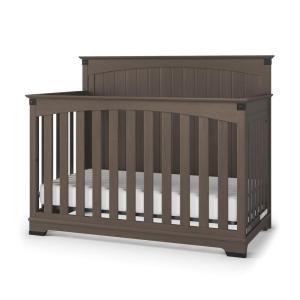 Child Craft Redmond 4-in-1 Convertible Baby Crib, Wood Nursery Furniture Converts to Toddler Bed, Daybed & Full Bed, Adjustable Mattress Heights, Rustic Style, Non-Toxic Baby Safe Finish, Dapper Gray | 4-in-1 Crib, Baby Safe Finish, Non-Toxic, Adjustable(Dapper Gray)