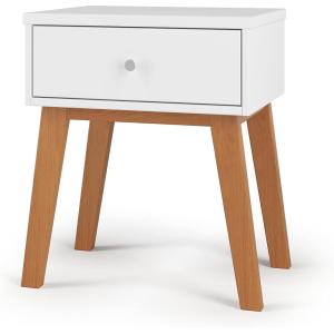 Child Craft SOHO 1 Drawer Nightstand for Nursery or Bedroom, Large Storage Drawer, Made of Sturdy Pinewood, Non-Toxic, Baby Safe Finish (Ebony)(White/Natural)