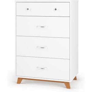Child Craft SOHO 4 Drawer Chest for Nursery or Bedroom, Plenty of Storage, Anti-Tip Kit Included to Prevent Tipping, Non-Toxic, Baby Safe Finish (Dusty Heather)(White/Natural)