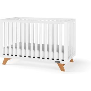Child Craft SOHO 4-in-1 Convertible Crib, Baby Crib Converts to Day Bed, Toddler Bed and Full Size Bed, 3 Adjustable Mattress Positions, Non-Toxic, Baby Safe Finish (White/Natural)