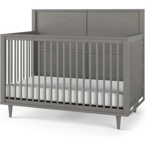 Child Craft Surrey Hill 4-in-1 Convertible Crib, Baby Crib Converts to Day Bed, Toddler Bed and Full Size Bed, 3 Adjustable Mattress Positions, Non-Toxic, Baby Safe Finish (Lunar Gray)