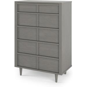 Child Craft Surrey Hill 5 Drawer Chest for Nursery or Bedroom, Plenty of Storage, Anti-Tip Kit Included to Prevent Tipping, Non-Toxic, Baby Safe Finish (Lunar Gray)(Lunar Gray)