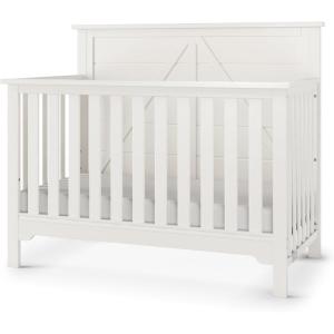 Child Craft Woodland 4-in-1 Convertible Crib, Baby Crib Converts to Day Bed, Toddler Bed and Full Size Bed, 3 Adjustable Mattress Positions, Non-Toxic, Baby Safe Finish (Brushed Cotton)