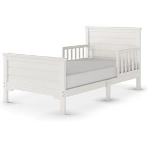Child Craft Woodland Flat Top Toddler Bed for Kids with Guard Rails, Low to Ground Design, Made of Pinewood, Featuring Clean Lines to Match Any Décor (Brushed Pebble)(Brushed Cotton)