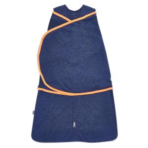 HALO Baby Sleepsack Swaddle Wearable Blanket, 3-Way Adjustable Infant Sleepsack, TOG 1.5, Ideal Temp, Navy/Orange, Small, 3-6 Months, 12-18 Pounds(Navy)