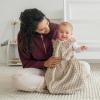 HALO Sleepsack Plush Dot Velboa Wearable Blanket, TOG 1.5(Fawn Grey Plushy Dot)