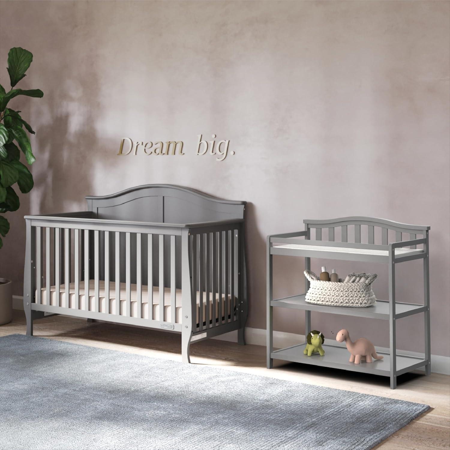 imageChild Craft Arch Top Infant Changing Table WaterResistant Pad and Safety Strap AntiTip Kit Included to Prevent Tipping NonToxic Baby Safe Finish Dapper GrayCool Gray