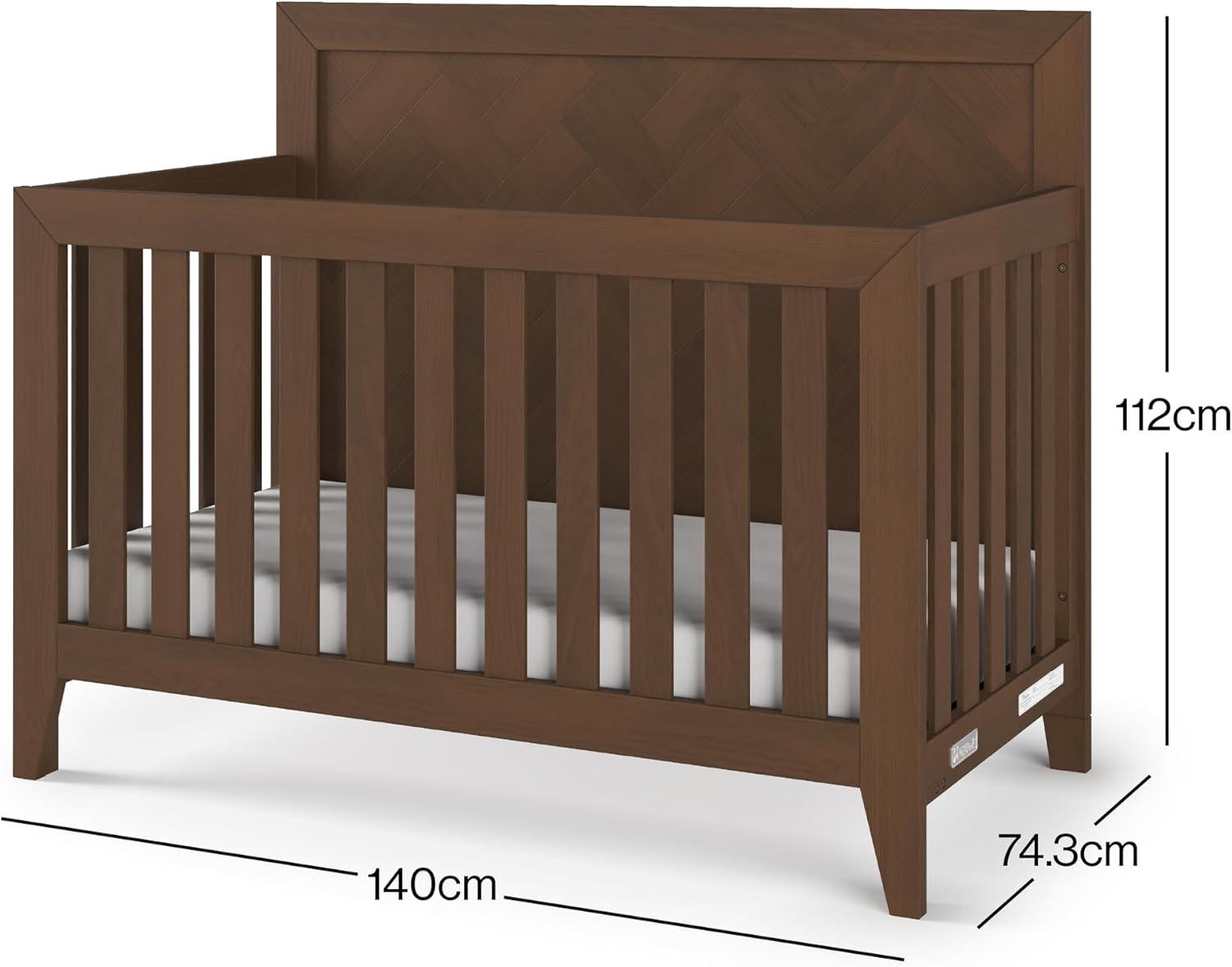 imageChild Craft Kieran 4in1 Convertible Baby Crib Wooden Nursery Furniture Converts to Toddler Bed Daybed amp FullSize Bed Adjustable Mattress Heights NonToxic Baby Safe Finish Crescent Gray 4in1 Crib NonToxic Baby Safe AdjustableToasted Chestnut