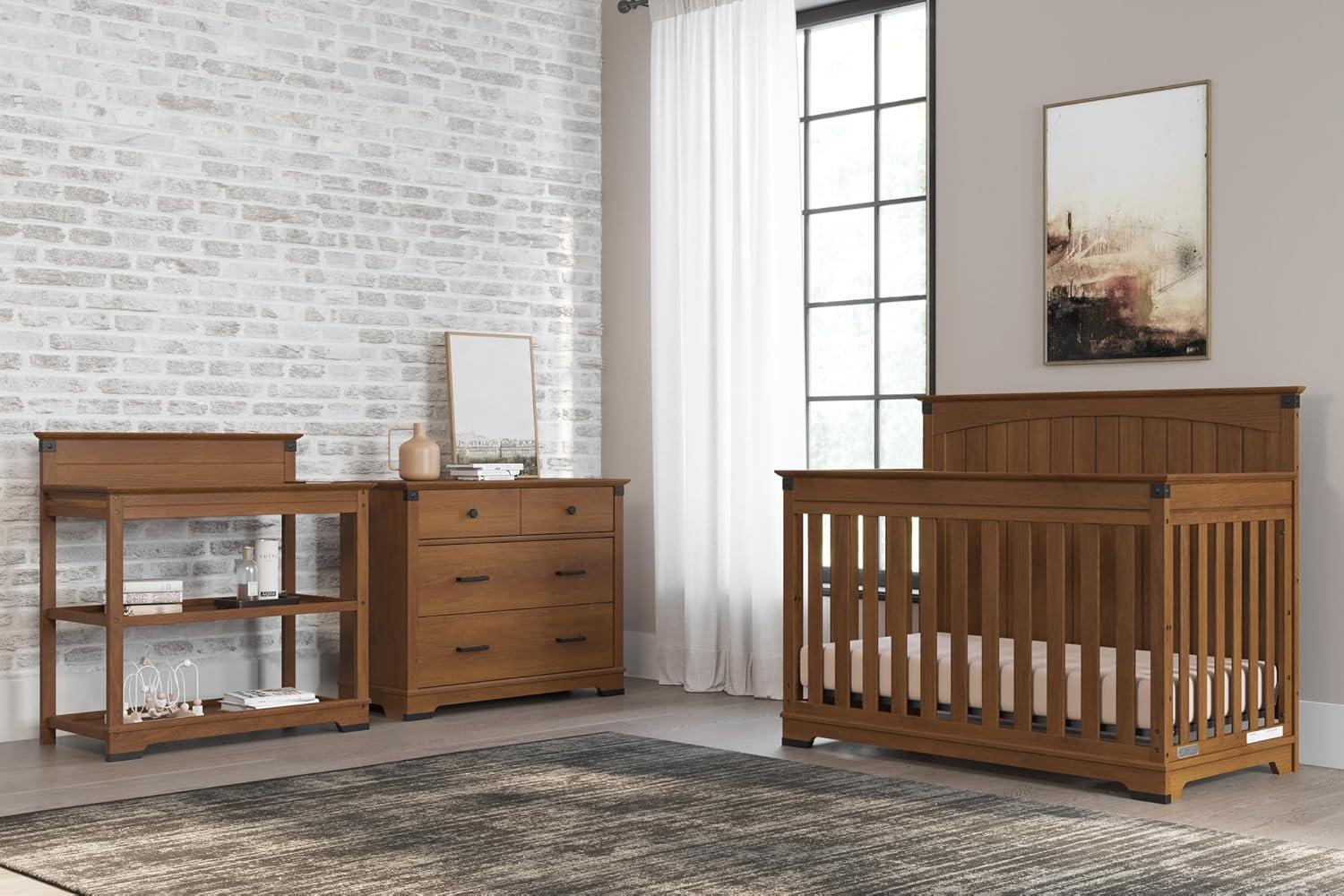 imageChild Craft Redmond Changing Table Topper Convert Dresser into a Changing Table Surface Securely Attaches NonToxic Baby Safe Finish Coach CherryCherry