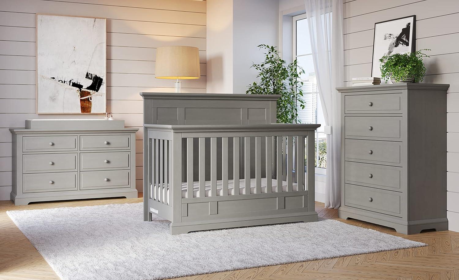 imageChild Craft Universal Changing Table Topper Convert Dresser into a Changing Table Surface Securely Attaches NonToxic Baby Safe Finish Dusty HeatherLunar Gray